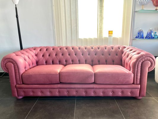 Italian Chesterfield Sofa In Leather