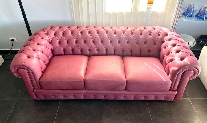 Italian Chesterfield Sofa In Leather