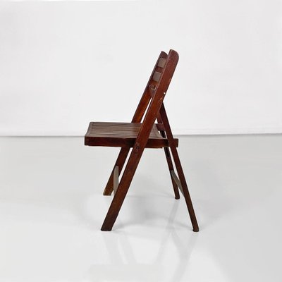 Italian Modern Folding Chairs in Teak 1960s Set of 3 for sale at