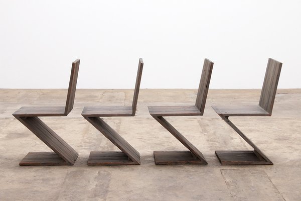 Zigzag Chairs in American Pine attributed to Gerrit Thomas