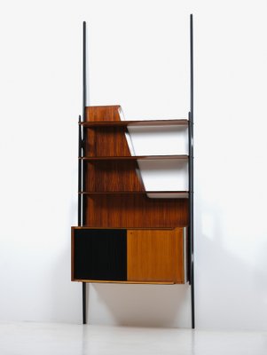 Estantería blanca, estantería de madera de 5 niveles, estantería de madera  en forma de S, estantería moderna de mediados de siglo, estante de