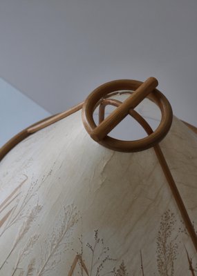 Skandinavischer Wabi-Sabi Tischlampenschirm aus Bambus mit gepressten  Pflanzen, 1950er bei Pamono kaufen