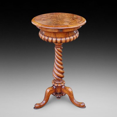 William IV Burr Walnut Teapoy for sale at Pamono