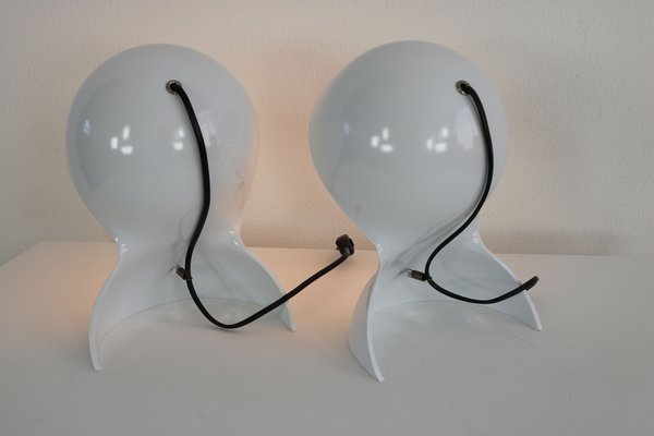 White Table Lamps Dalu by Vico Magistretti for Artemide, 1960s