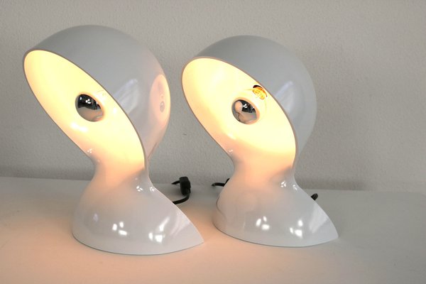 White Table Lamps Dalu by Vico Magistretti for Artemide, 1960s