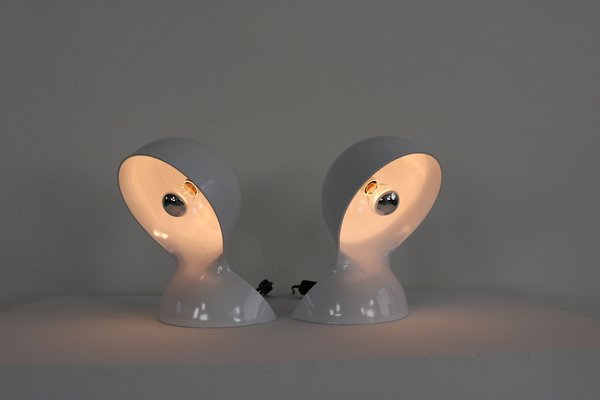 White Table Lamps Dalu by Vico Magistretti for Artemide, 1960s