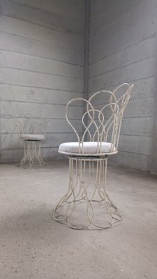 Sedie da giardino in metallo, Francia, primi anni '50, set di in