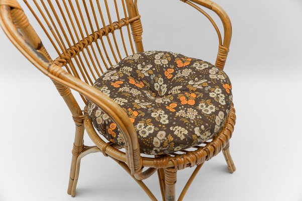 Vintage Rattan Armchairs, 1960s, Set of