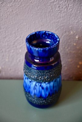 Fat Lava Style Blue Vase from Scheurich, 1960s
