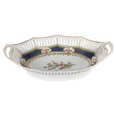 Antike französische ovale Sevres Porzellanschale