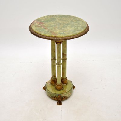 Antique French Onyx and Gilt Metal Occasional Side Table