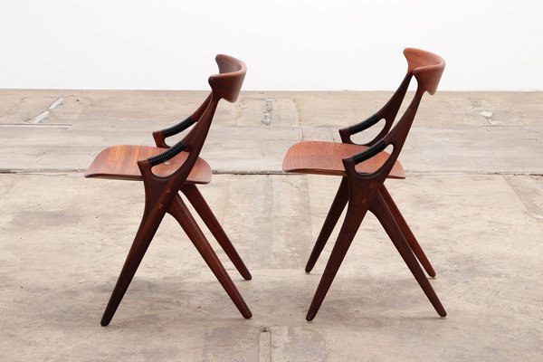 Model 71 Dining Chairs by Arne Hovmand Olsen for Mogens Kold 1960s Set of 8