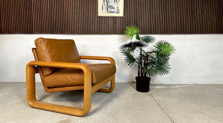 Brutalist Hombre Leather Lounge Chair by Burkhard Vogtherr for