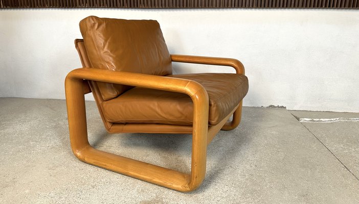Brutalist Hombre Leather Lounge Chair by Burkhard Vogtherr for