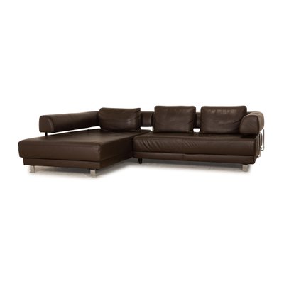 Vintage Leather Corner Sofa by Ewald Schillig for sale at Pamono