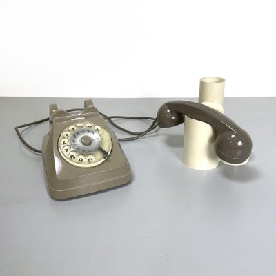 Mid-Century Italian Sip Telephone with Handset Holder Music Box