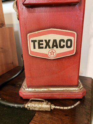 Armoire de rangement texaco oil en bois massif peint à la main