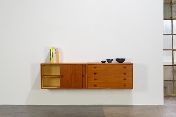 Modernes dänisches Teak Sideboard zur Wandmontage von Thygesen & Sørensen, 1960er bei Pamono kaufen