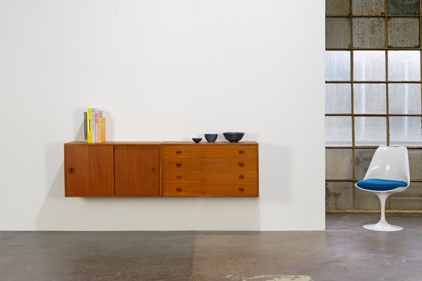 Modernes dänisches Teak Sideboard zur Wandmontage von Thygesen & Sørensen, 1960er bei Pamono kaufen