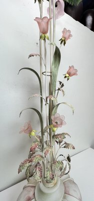 Vintage Romantic Floral Floor Lamp Italy 1950s for sale at Pamono