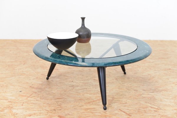 Vintage Marble Glass Coffee Table For, Small Round Glass Coffee Table Australia