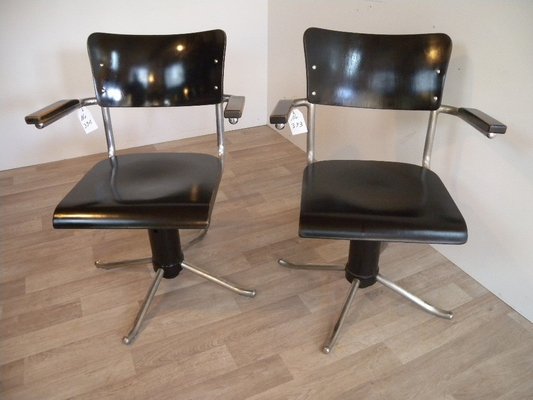 Bauhaus Desk Swivel Chair in Tubular Chromed Steel from Mauser