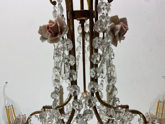 Lustre en Cristal de Verre & Prisme de Kinkeldey, 1960s en vente sur Pamono