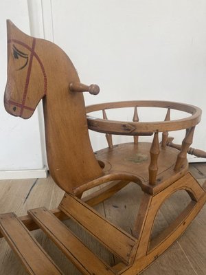 Wooden horse on sale rocking chair