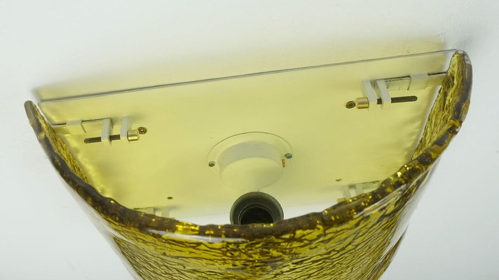 Lampadario a sospensione con cristalli e paralume ambra RUBINA D50 -  Lampade Vintage e Industriali