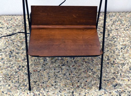 Mid-Century Floor Lamp with Attached Coffee Table and Magazine Rack, 1950s  for sale at Pamono