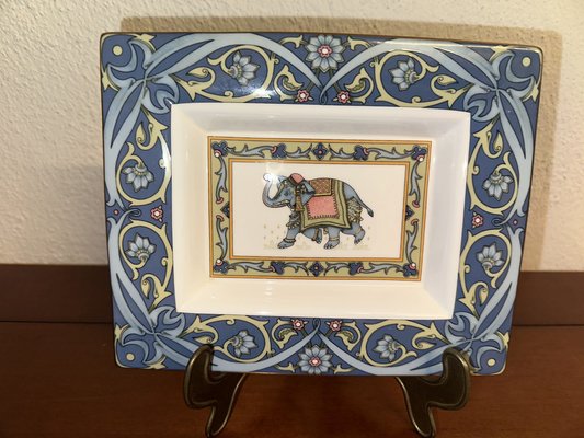 Blue Elephant Porcelain Set & Cards from Wedgwood, 1992, Set of 4