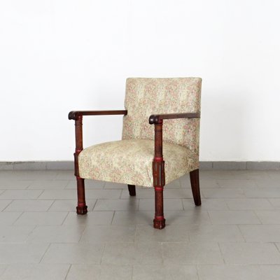 Vintage Wood Fabric Armchair 1920s for sale at Pamono