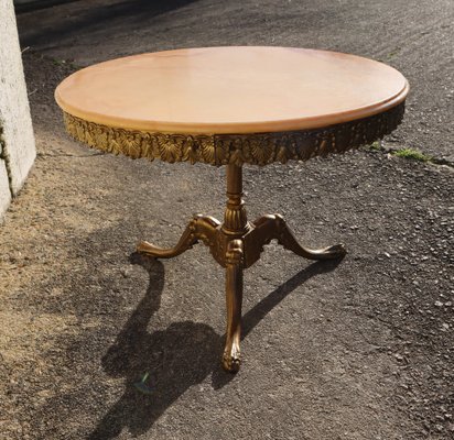 Round marble 2024 brass coffee table