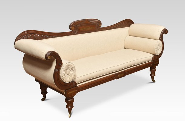 Regency Mahogany and Brass Inlaid Scroll End Sofa for sale at Pamono