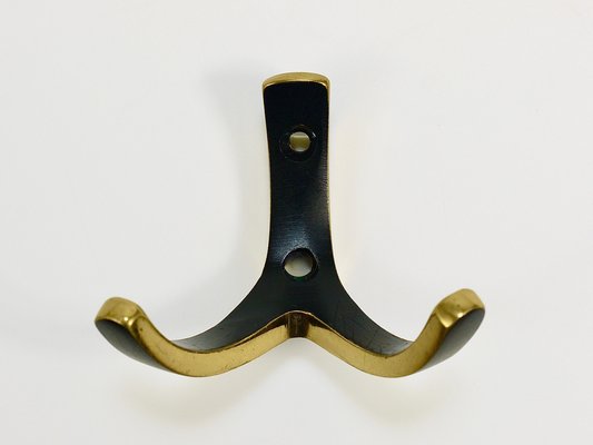 Large Double Hook - Polished Brass Brass Coat Hooks
