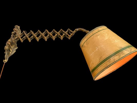 Vintage Bronze Scissor Wall Lamp, 1930 for sale at Pamono