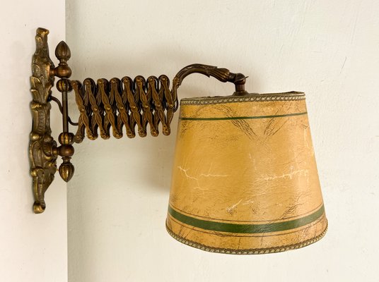Vintage Bronze Scissor Wall Lamp, 1930 for sale at Pamono