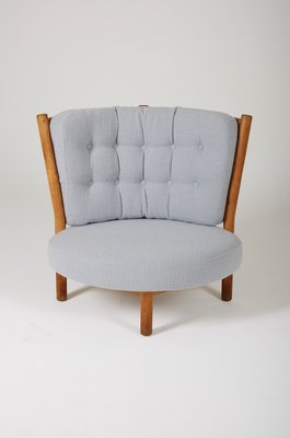 Wooden Lounge Chair by Guillerme et Chambron for sale at Pamono