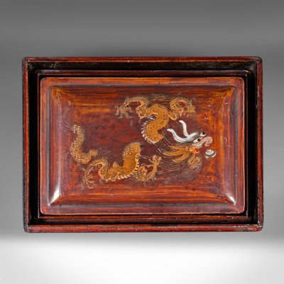 Japanese Art Deco Lacquered Nesting Storage Boxes, 1930s