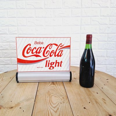 Coca Cola Light Luminous Advertising Sign, 1980s for sale at Pamono