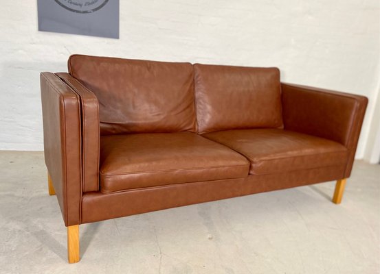 Mid-Century Danish Cognac Leather Sofa from Mogens Hansen for sale