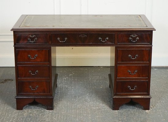 Vintage leather deals top writing desk