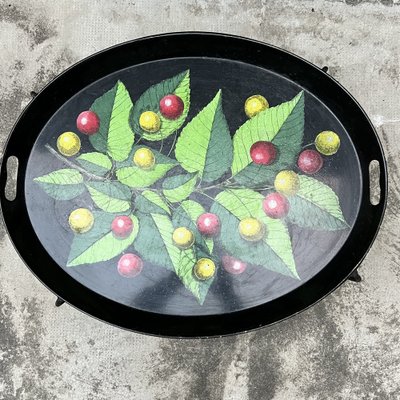 Fornasetti Checked tray - Black