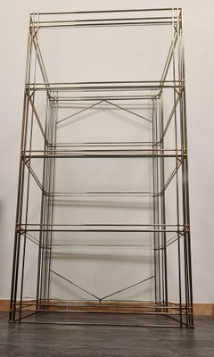 ヴィンテージ glass shelf Vintage Glass & Brass Shelf for sale at Pamono