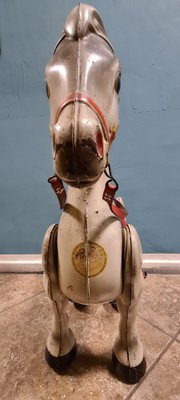 Ancienne Figurine Cheval En Moleskine - Cirque - Jouet Français 1950 - Très Bon État
