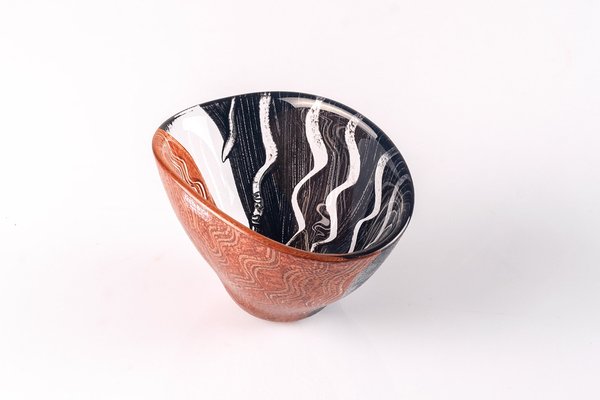 Hand-Painted Glass Tonga Bowl by Monica Backström for Kosta Boda