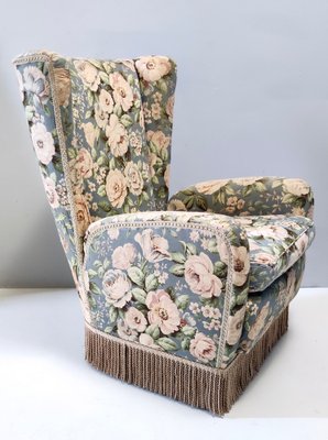 Vintage floral 2024 wingback chair