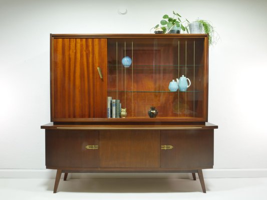 Mid Century Highboard Living Room Cabinet with Showcase Germany