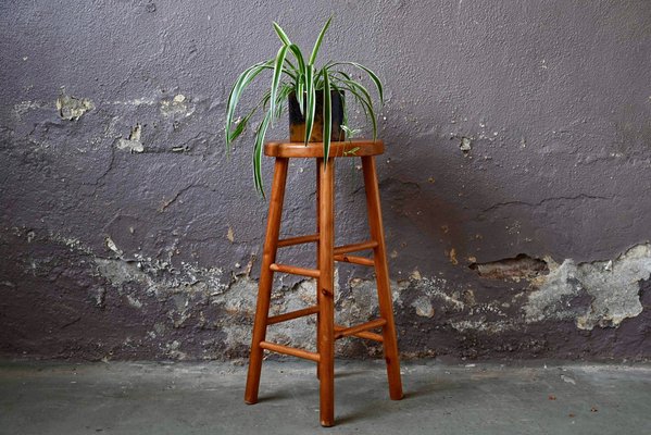 Vintage Pinewood Bar Stool, 1960s for sale at Pamono