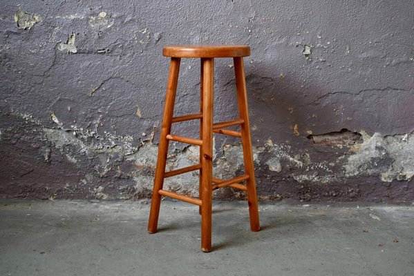 Vintage Pinewood Bar Stool 1960s